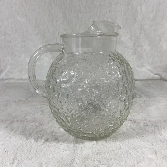 Vintage Anchor Hocking Clear Lido Milano Glass Pitcher Mid Century Modern - Picture 4 of 8
